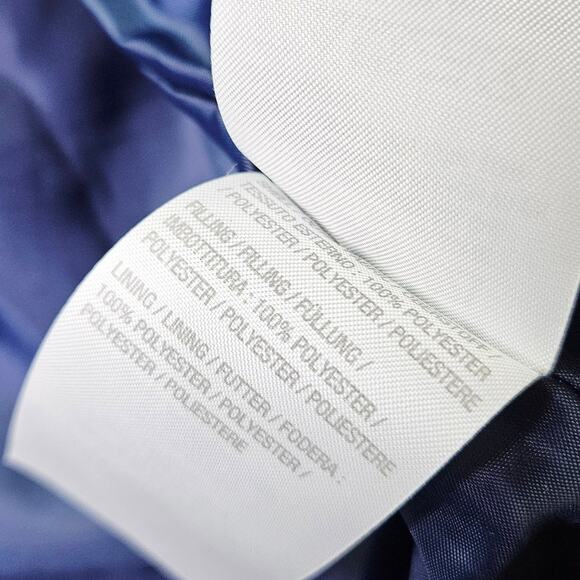 Susan Graver Hooded Puffer Quilted Vest Size 2X XXL Blue Abstract Winter Cozy - Picture 12 of 14